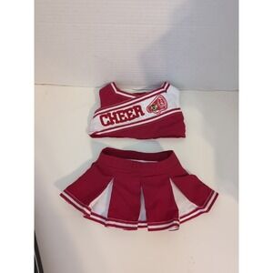 Build A Bear Workshop Red CHEERLEADER OUTFIT with Skirt and Top